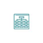 Ícone de uma tela de navegador com um diagrama dentro.